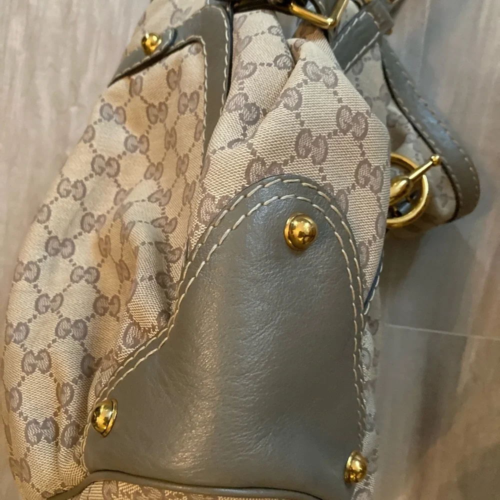 GUCCI Jockey Medium GG Canvas Monogram Tote Bag Beige 203546 - Picture 7 of 9